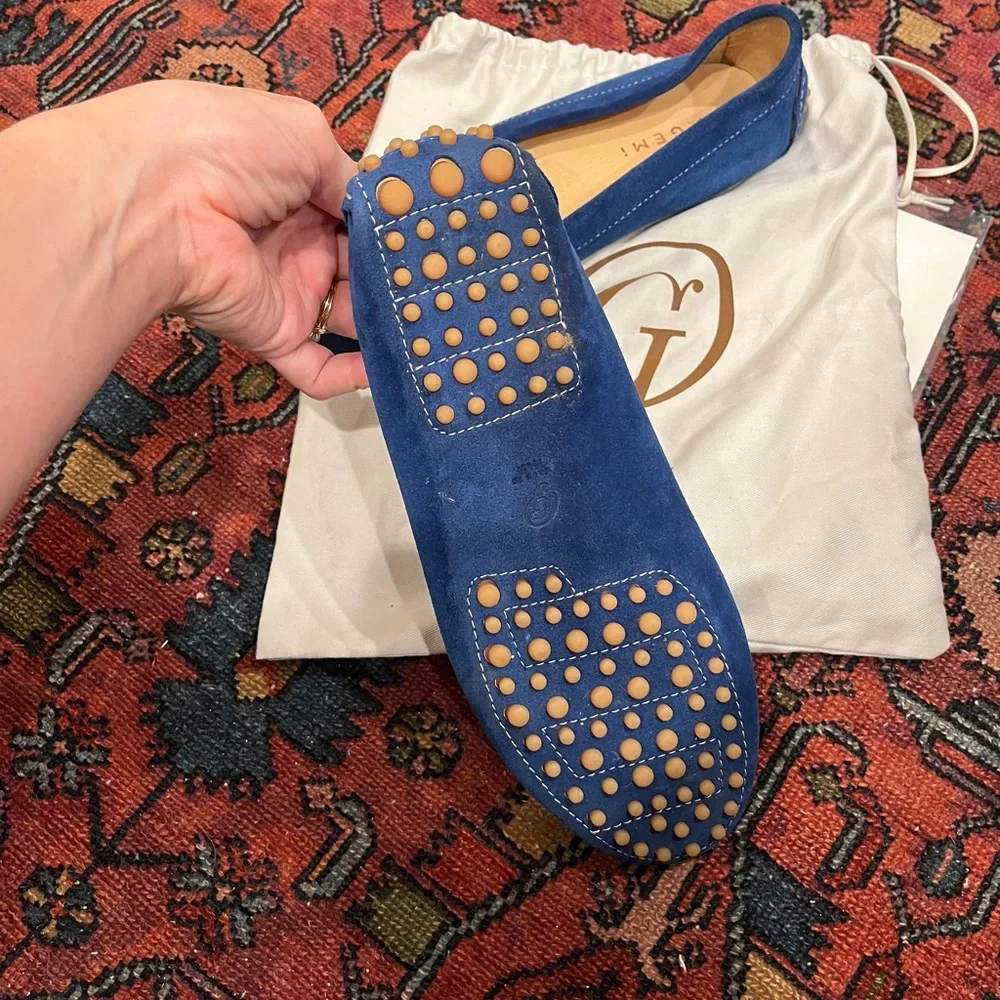 M. Gemi Royal Blue Felize Suede Driving  Shoes Box included - Picture 3 of 5